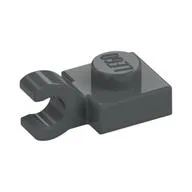 Plate Special 1 x 1 with Clip Horizontal [Thick Open O Clip], Dark Bluish Gray