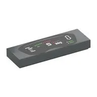 Tile 1 x 3 with Coloured Speedometer and Gauges Print, Dark Bluish Gray