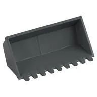 Construction Vehicle Bucket 4 x 8 with Locking 2 Finger Hinge, Raised Inside, Dark Bluish Gray