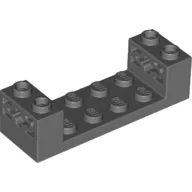 Brick Special 2 x 6 x 1 1/3 with Axle Holes and 2 x 4 Recessed, Bar at Underside, Dark Bluish Gray