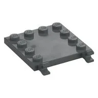 Plate Special 4 x 4 with Studs on Edges and Clips Horizontal, Dark Bluish Gray