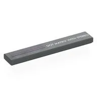 Tile 1 x 6 with White 'DOT MATRIX WITH STEREO', Dark Pink/Dark Blue Lines Print, Dark Bluish Gray