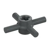 Technic Axle Connector Hub with 4 Bars at 90°, Reinforced Axle Hole, Dark Bluish Gray