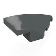 Brick Wedged, Curved 4 x 2 with Stud Notch Right, Dark Bluish Gray
