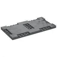 Plate Special 8 x 16 x 2/3 with Six Recessed Edges with 1 x 4 Studs and Recessed Center with 2 x 4 Studs, Dark Bluish Gray