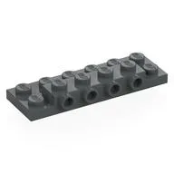 Plate Special 2 x 6 x 2/3 with 4 Studs on Side, 3 Support Walls on Bottom, Dark Bluish Gray