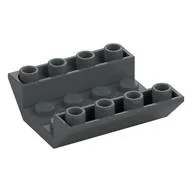 Brick Sloped Inverted 45° 4 x 4 Double with 4 x 2 Recessed, 2 Holes, Dark Bluish Gray
