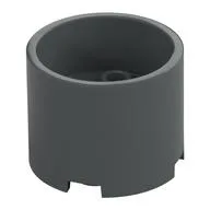 Brick Round 3 x 3 x 2 Recessed Center with 2 x 2 Studs and Axle Hole, Dark Bluish Gray