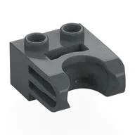 Technic Brick Special 1 x 2 with Ball Socket Wide, Dark Bluish Gray