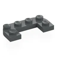 Plate Round Half 2 x 4 with 1 x 2 Cutout, Dark Bluish Gray