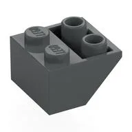 Brick Sloped Inverted 45° 2 x 2 [Round Hollow Bottom Pin, Bar-sized Stud Holes], Dark Bluish Gray
