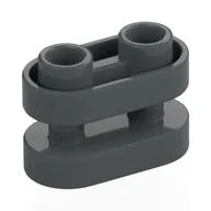 Brick Special 1 x 2 Rounded with Center Bars, Dark Bluish Gray