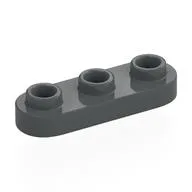 Plate Special 1 x 3 Rounded with 3 Open Studs, Dark Bluish Gray