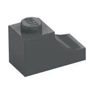 Brick Curved 2 x 1 with Inverted Cutout, Dark Bluish Gray