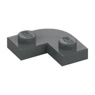 Plate Round Corner 2 x 2 with 1 x 1 Cutout, Dark Bluish Gray