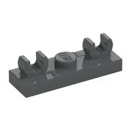 Plate Special 1 x 3 with 2 Clips on Top, Dark Bluish Gray