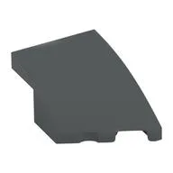 Brick Wedged, Curved 3 x 2 with Stud Notch Right, Dark Bluish Gray