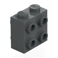 Brick Special 1 x 2 x 1 2/3 with 8 Studs on 2 Sides, Dark Bluish Gray