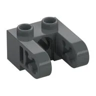 Technic Brick 1 x 2 with Hole and Dual Beam Extensions, Dark Bluish Gray