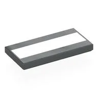 Tile 2 x 4 with White Stripe Print, Dark Bluish Gray