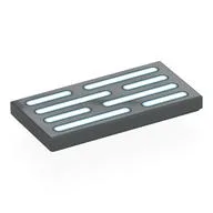 Tile 2 x 4 with White Vents Print, Dark Bluish Gray