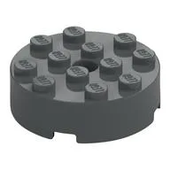 Brick Round 4 x 4 Centre Hole, Dark Bluish Gray
