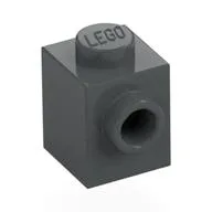 Brick Special 1 x 1 with Stud on 1 Side, Dark Bluish Gray