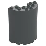 Cylinder Half 3 x 6 x 6 with 1 x 2 Cutout, Dark Bluish Gray