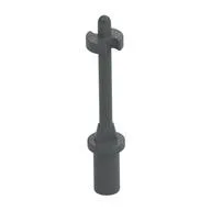 Bar 3L with Handle, Stop Ring and Side Stops (Minifig Ski Pole), Dark Bluish Gray