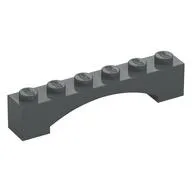 Brick Arch 1 x 6 Raised Arch, Dark Bluish Gray