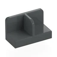 Panel 1 x 2 x 1 with Rounded Corners and Central Divider, Dark Bluish Gray