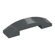 Brick Curved 4 x 1 Double, No Studs, Dark Bluish Gray