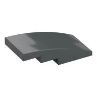 Brick Curved 4 x 2 No Studs, Dark Bluish Gray