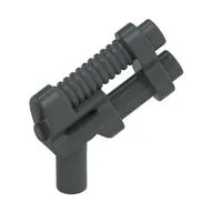 Weapon Gun / Pistol Two Barrel, 10 Ribs, Dark Bluish Gray