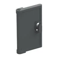 Door for Window Frame 1 x 4 x 3, Semicircular Handle Holes on Back, Dark Bluish Gray