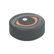 Tile Round 1 x 1 with Blurrg Eye Print, Dark Bluish Gray