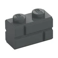 Brick Special 1 x 2 with Masonry Brick Profile, Dark Bluish Gray