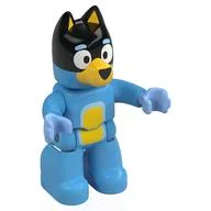 Duplo Figure Dog Large with Dark Blue Head, Bright Light Yellow Chest (Bandit), Medium Blue