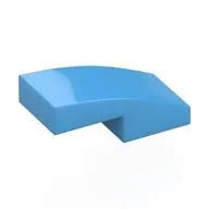 Brick Curved 2 x 1 No Studs [1/2 Bow], Medium Blue
