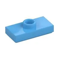 Plate Special 1 x 2 with 1 Stud with Groove and Inside Stud Holder (Jumper), Medium Blue