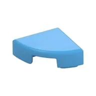 Tile Round 1 x 1 Quarter, Medium Blue