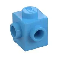 Brick Special 1 x 1 with Studs on 2 Adjacent Sides, Medium Blue