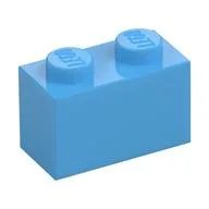 Brick 1 x 2, Medium Blue