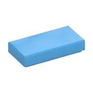 Tile 1 x 2 with Groove, Medium Blue