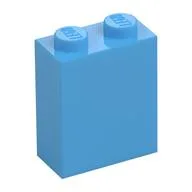 Brick 1 x 2 x 2 with Inside Stud Holder, Medium Blue