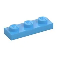 Plate 1 x 3, Medium Blue