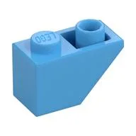 Brick Sloped Inverted 45° 2 x 1, Medium Blue
