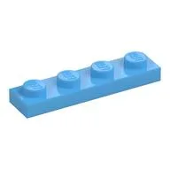 Plate 1 x 4, Medium Blue