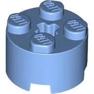 Brick Round 2 x 2 with Axle Hole, Medium Blue