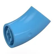 Brick Round 2 x 2 D. Tube with 45° Elbow and Axle Holes (Crossholes) at Each End [LONG], Medium Blue